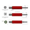 שרטוט מידות ותצורות ראש של מחבר Kwikbolt Kleko360 - Dimensional drawing and head configurations for a Kwikbolt Kleko360 fastener