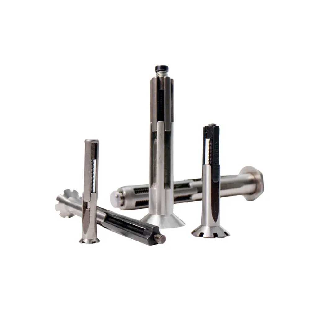 מגוון תצורות ומידות של מחברי Kwikbolt Lightning - Range of Kwikbolt Lightning fastener configurations and sizes