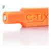 תקריב חלקי של גוף כתום עם כיתוב C-TIX וקצה גלילי עם מכסה מתכתי קטן