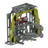 מכונה תעשייתית גדולה עם זרועות צהובות - Large industrial machine with yellow articulated arms