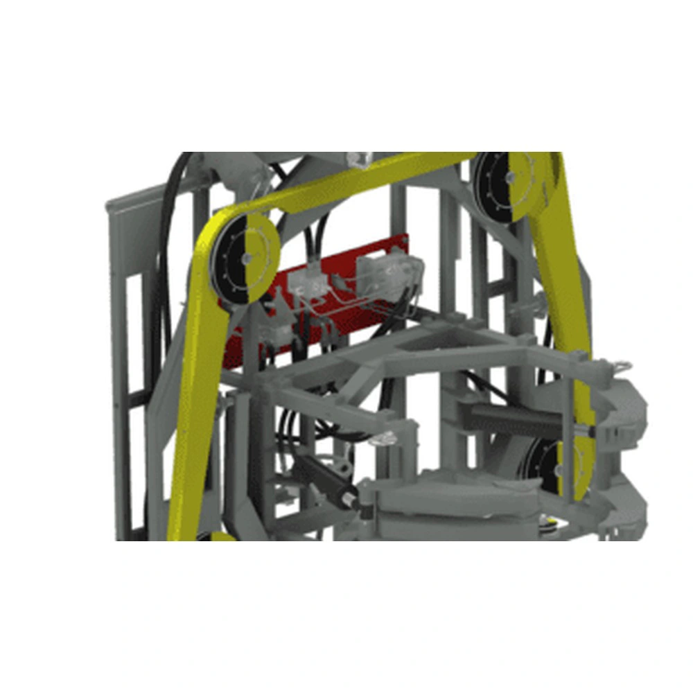 תצוגת הרכבה של מסור חוט עם זרועות - Assembly view of wire saw with articulated arms