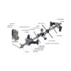 תרשים טכני של מכונת קידוח קווי עם תוויות - Technical diagram of line boring machine with labels