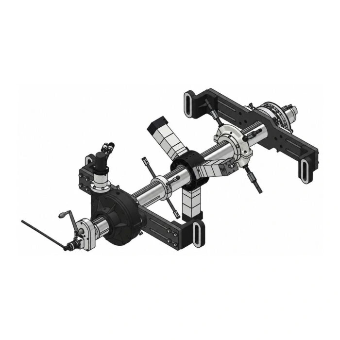 שרטוט תלת-ממד של מכונת קידוח קווי - 3D drawing of a line boring machine