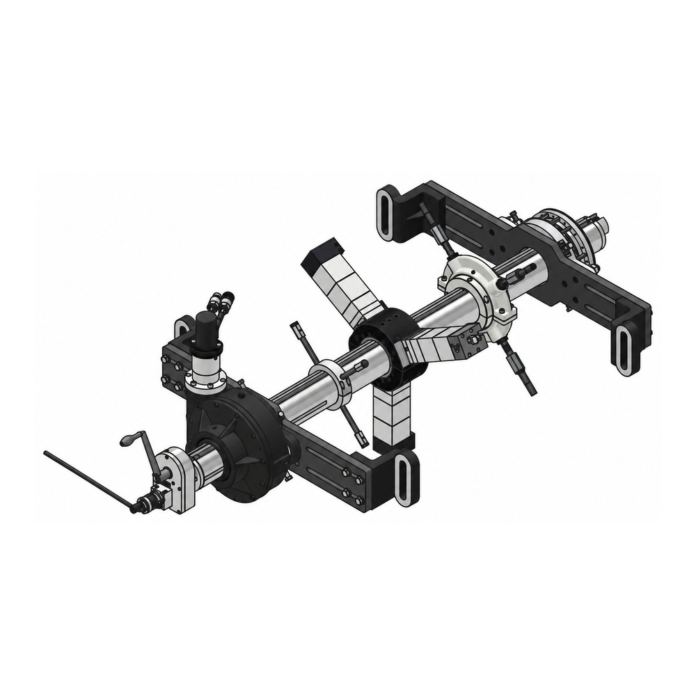 שרטוט תלת-ממד של מכונת קידוח קווי - 3D drawing of a line boring machine
