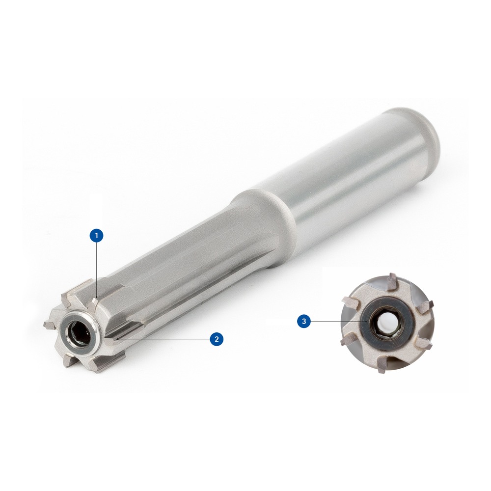 קבוצת מקדדי גמר Mapal FixReam 700 בגרסאות כלי שונות על רקע לבן - Group of MAPAL FixReam 700 reamers in multiple tool configurations on a white background
