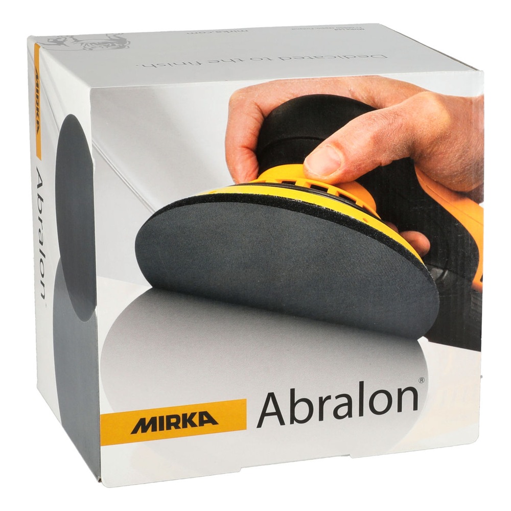 A white product package with logo and text, and a photo of a hand holding