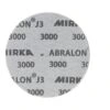 דיסק ליטוש עגול בהיר עם הדפס שחור של MIRKA, ABRALON, J3 ו-3000, מבט חזיתי