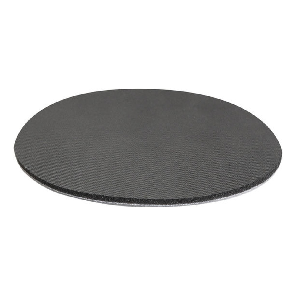 Flat dark gray round disc on a white background, shown in an angled view