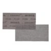 Two overlapping mesh sanding sheets, one partial and one more complete