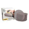 A package box for mesh sanding discs beside a stack of round discs