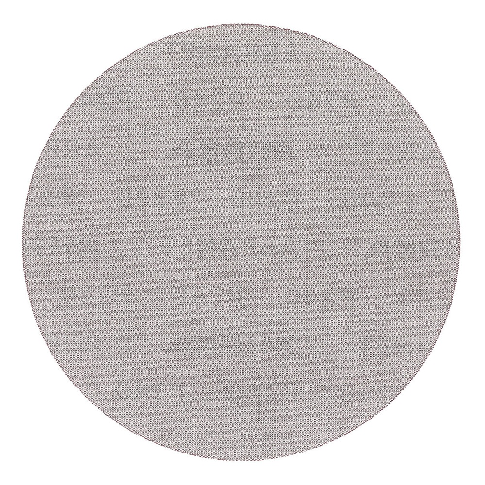 Single round mesh sanding disc in gray-pink on a white background