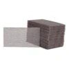 A stack of rectangular sanding mesh sheets, with one separate sheet placed