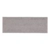 A narrow rectangular brown-gray mesh sanding sheet on a white background