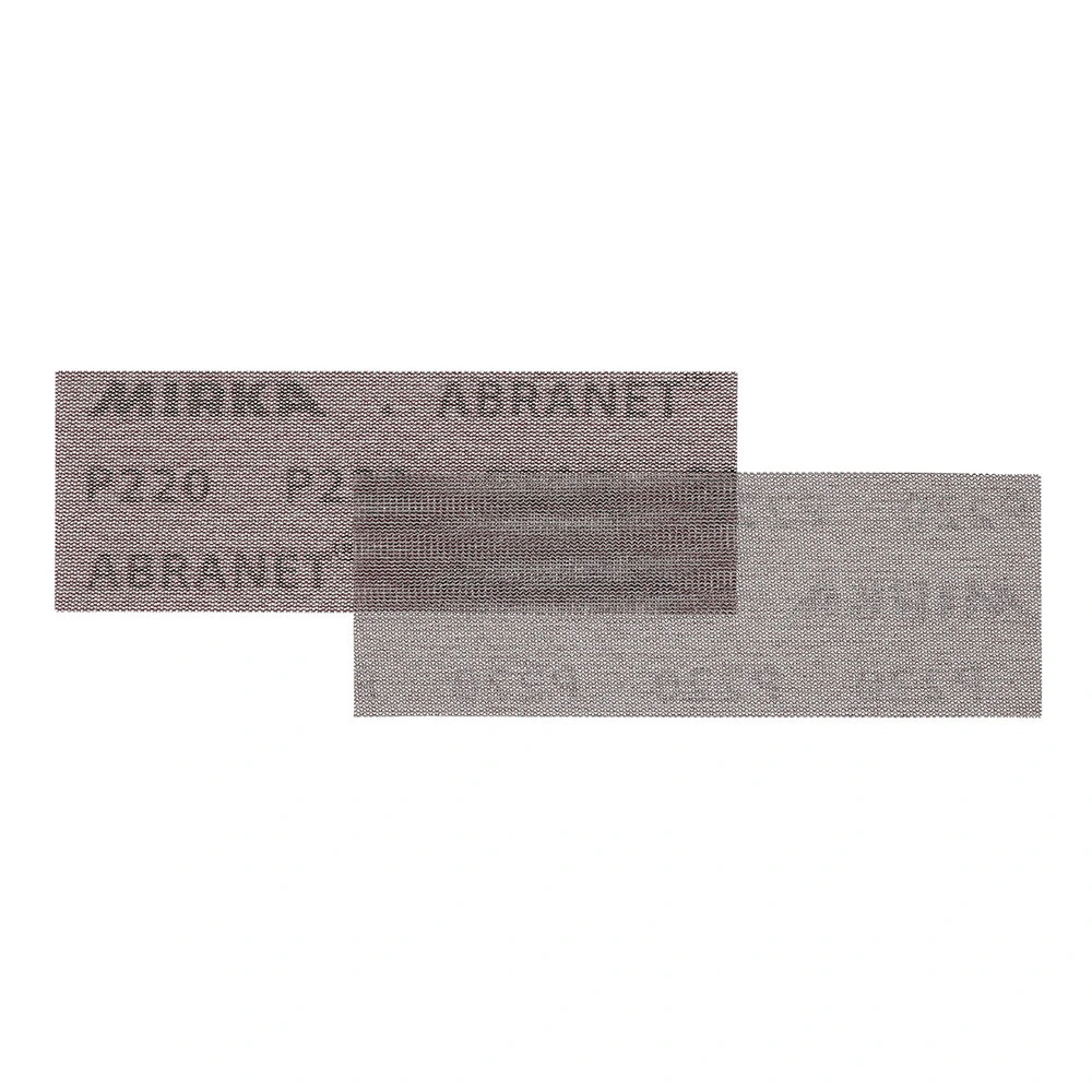 Two mesh sanding strips are shown overlapping on a white background