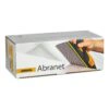 A white Abranet cardboard box with an image of a hand holding a mesh sander