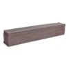 A stack of thin reddish-brown sanding strips on a white background, shown
