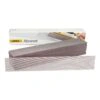 A product box with a stack of sanding strips and one strip laid out