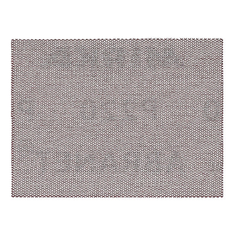 A square mesh sanding sheet in a reddish-brown tone on a white background