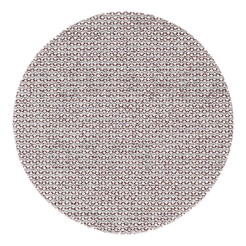 A round reddish-brown mesh sanding disc shown alone on a white background