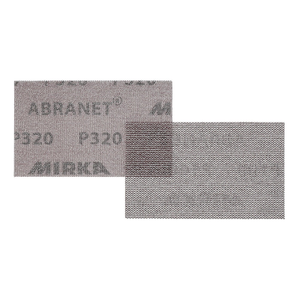 Two overlapping rectangular sanding mesh sheets, with partial printed text