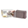 A box of sanding sheets next to a stack of folded abrasive mesh sheets
