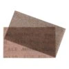 Two overlapping mesh sanding sheets on a white background