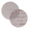 Two overlapping round sanding discs, one plain and one with visible printed
