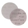 Two overlapping mesh abrasive discs on a white background, one lighter