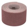 A brown-pink mesh sanding roll shown isolated on a white background
