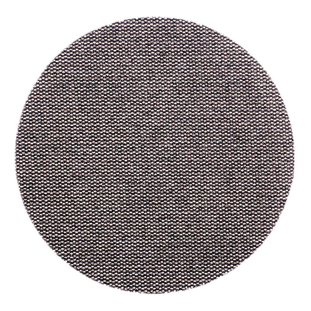 A round black-gray mesh disc on a white background, front view