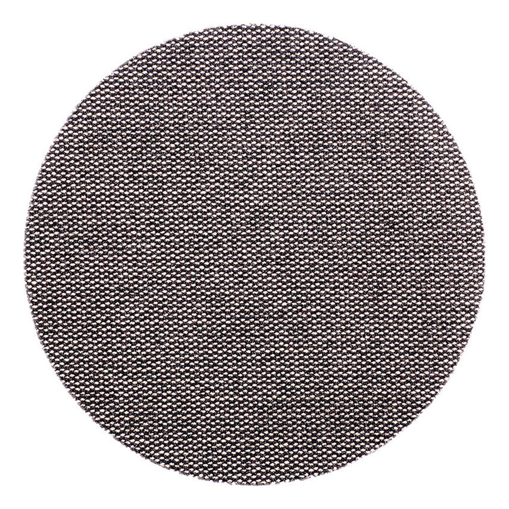 A round black-gray mesh disc on a white background, front view