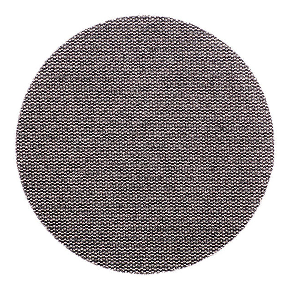 A round black-gray mesh disc on a white background, front view