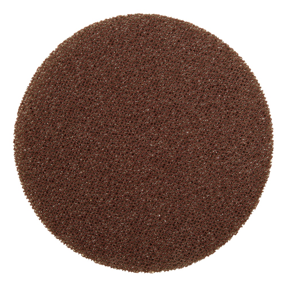 A round reddish-brown mesh disc on a white background, front view