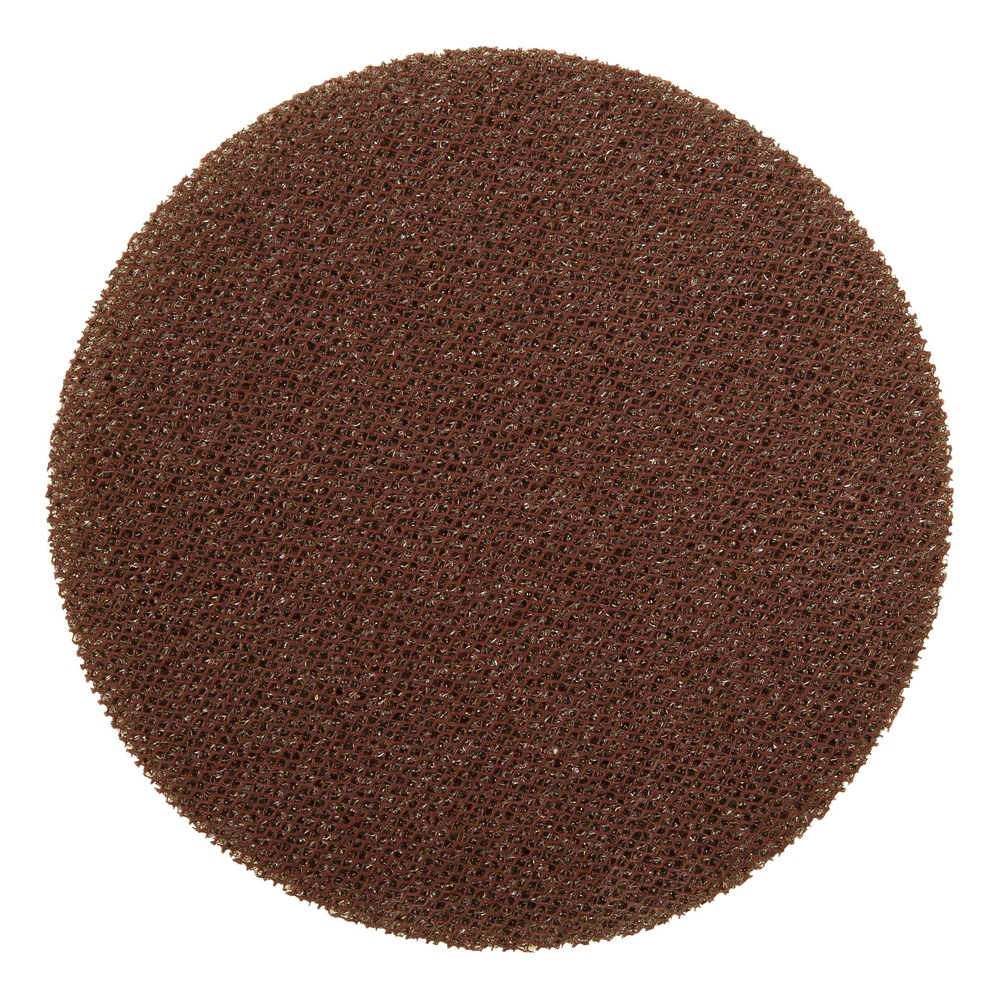 A round reddish-brown mesh disc on a white background, front view