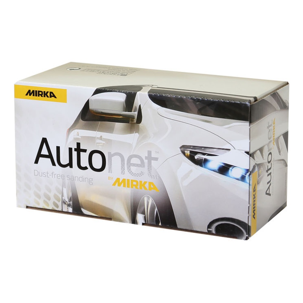 קופסת קרטון של מוצר ליטוש עם כיתוב Autonet ותמונה של מכונית - Cardboard product box for sanding material with Autonet text and a car image
