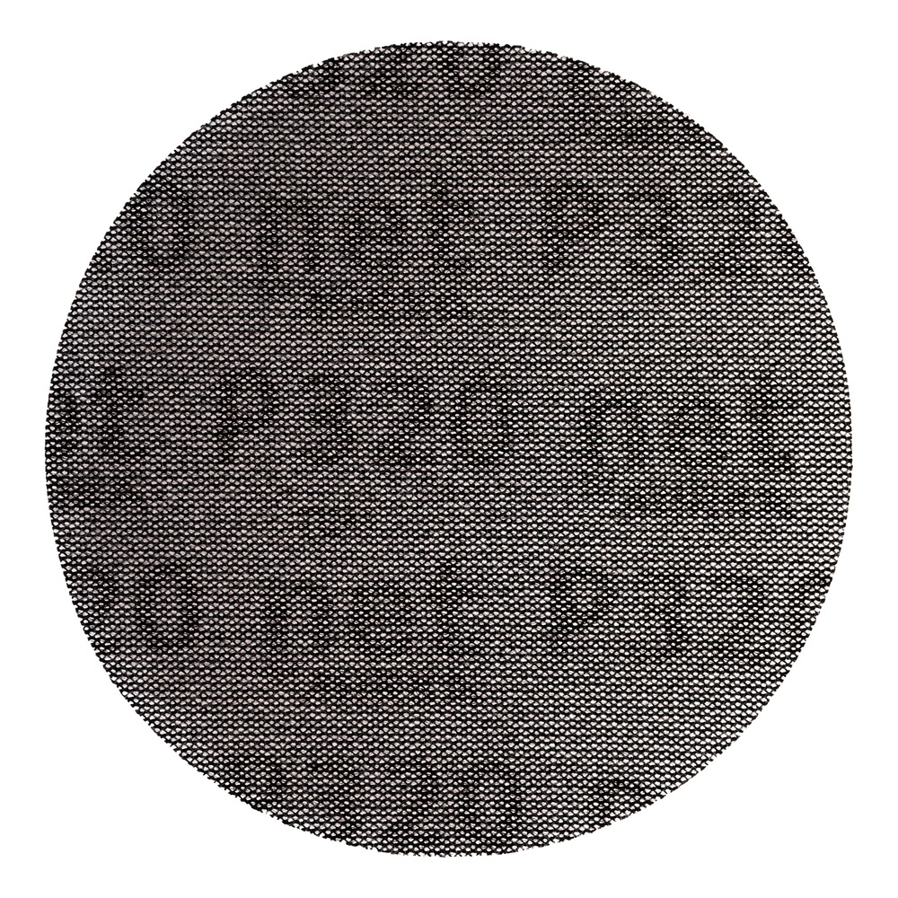 דיסקת רשת ליטוש עגולה ושחורה, מוצגת שטוחה על רקע לבן