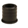 Short black plastic cylindrical part with a round top opening, ribbed sides