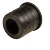 Black cylindrical plastic adapter shown isolated on a white background