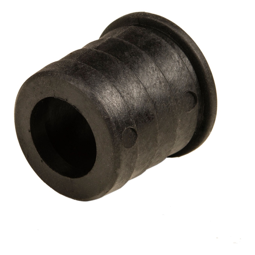 Black cylindrical plastic adapter shown isolated on a white background
