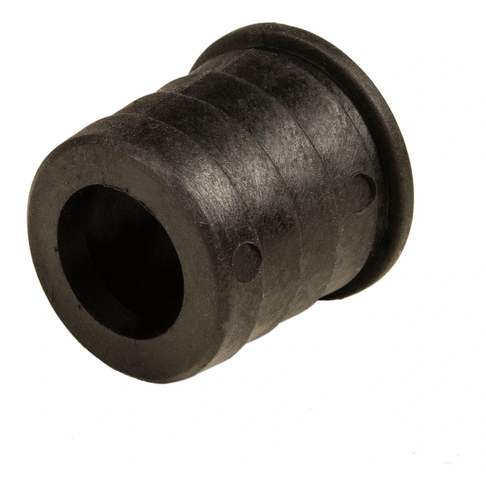 Black cylindrical plastic adapter shown isolated on a white background