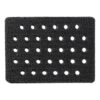 Rectangular black backing pad with evenly spaced holes and a yellow inner