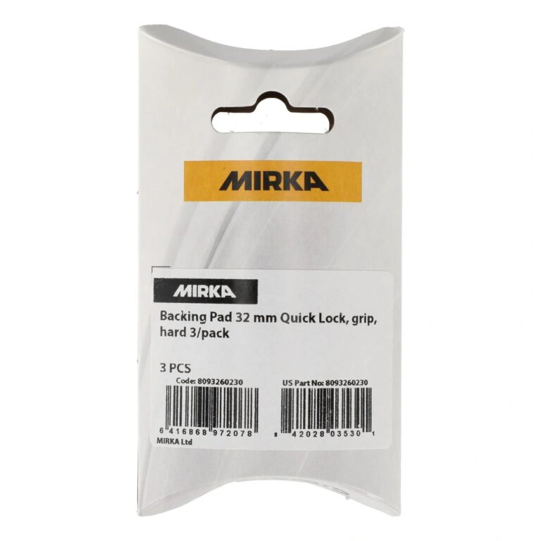 אריזת בליסטר לבנה של MIRKA עם חלון תלייה ותווית מודפסת, ללא המוצר עצמו גלוי