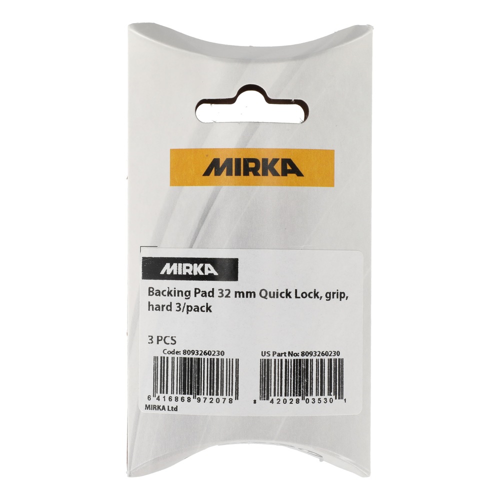 אריזת בליסטר לבנה של MIRKA עם חלון תלייה ותווית מודפסת, ללא המוצר עצמו גלוי