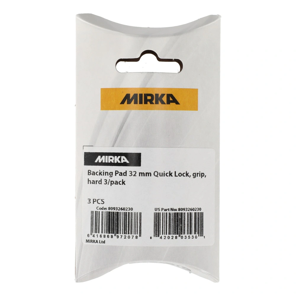 אריזת בליסטר לבנה של MIRKA עם חלון תלייה ותווית מודפסת, ללא המוצר עצמו גלוי