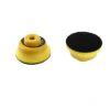 Two small yellow pads/heads, one with a black hook-and-loop top surface