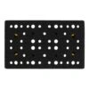 Rectangular black backing pad with suction holes arranged in rows