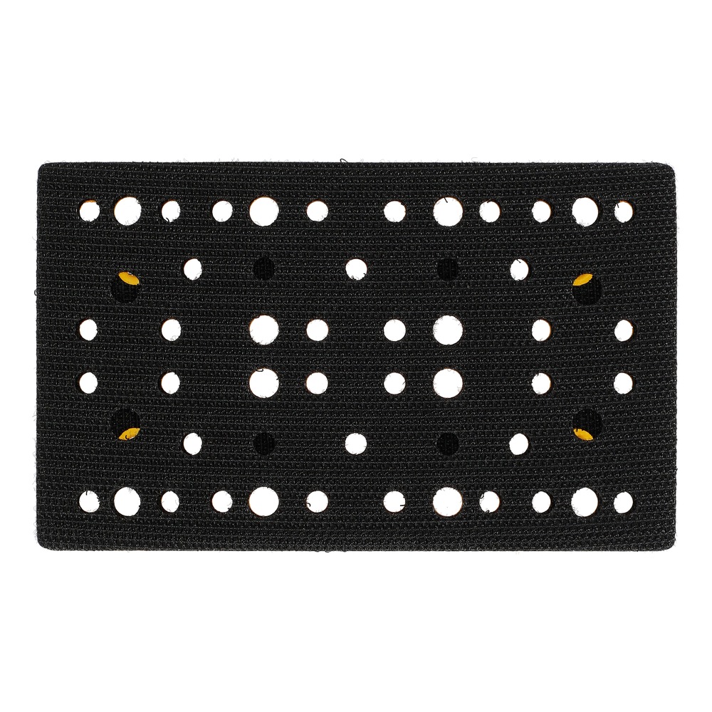 Rectangular black backing pad with suction holes arranged in rows