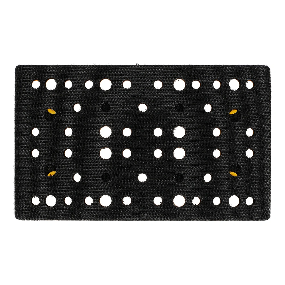 Rectangular black backing pad with suction holes arranged in rows