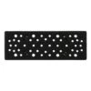 Black rectangular backing pad with rows of round holes