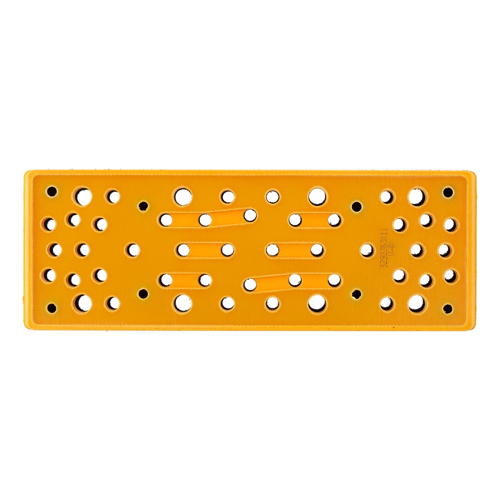 Rectangular yellow pad with many suction holes, shown front-on against